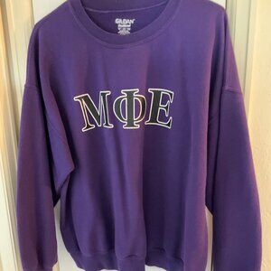 Mu Phi Epsilon MΦE Music Fraternity Letters / Unisex Sweatshirt / Purple/Black